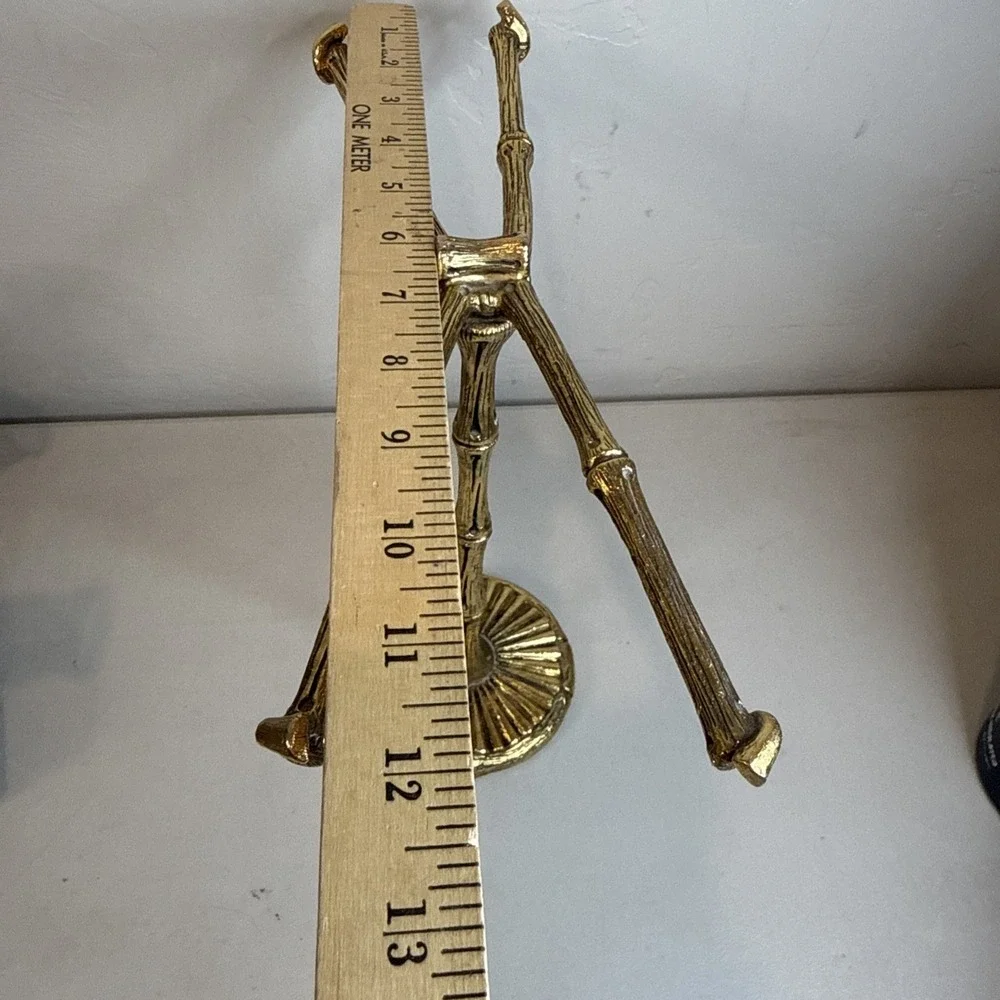 Vintage Brass Jewelry Stand Organizer Necklace Holder Display Rack Gold Ornate